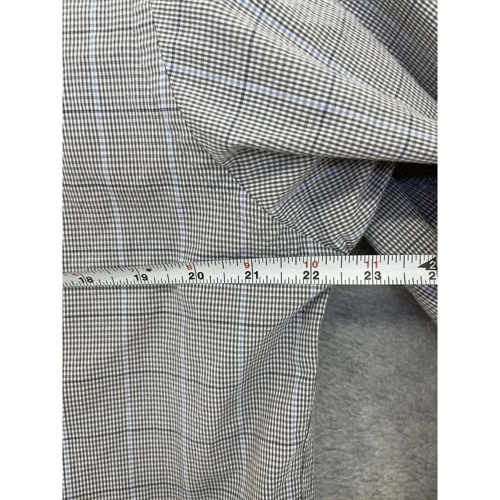 Michael Kors Men's Button Down Shirt Long Sleeve Size 16 1/2 Micro Check Cotton - Picture 7 of 12